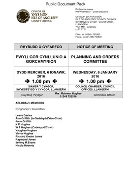 (Public Pack)Agenda Document for Planning and Orders Committee, 06