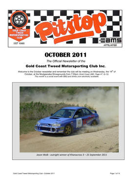 October 2011 Page 1 of 14 GOLD COAST TWEED MOTORSPORTING CLUB (INC.) 2011 COMMITTEE