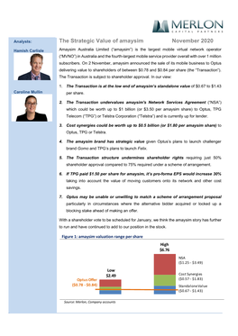 The Strategic Value of Amaysim November 2020