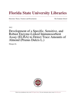 (ELISA) to Detect Trace Amounts of Almond (Prunus Dulcis L.) Mengna Su