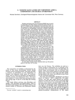 8. Neogene Sand Layers Off Northwest Africa: Composition and Source Environment