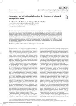 Anomalous Buried Hollows in London: Development of a Hazard Susceptibility Mapv