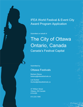 The City of Ottawa Ontario, Canada Canada’S Festival Capital