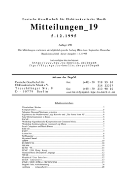 Mitteilungen 19 5.12.1995