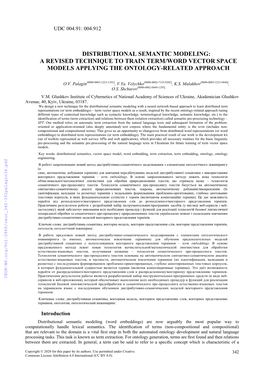 Distributional Semantic Modeling: a Revised Technique to Train Term/Word Vector Space Models Applying the Ontology-Related Approach