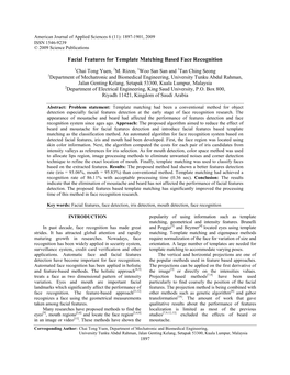 Facial Features for Template Matching Based Face Recognition