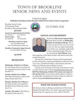 Council on Aging Newsletter October 2016