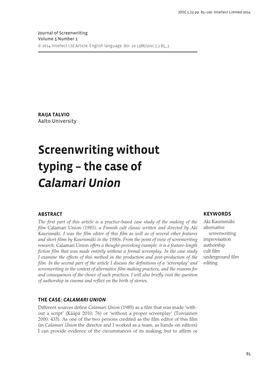 Screenwriting Without Typing – the Case of Calamari Union