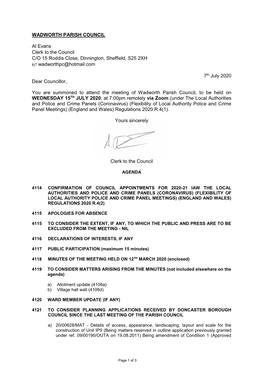 Wadworth Parish Council