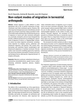 Non-Volant Modes of Migration in Terrestrial Arthropods