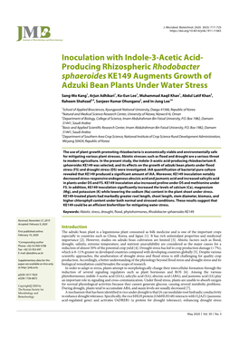 Producing Rhizospheric Rhodobacter Sphaeroides KE149 Augments Growth of Adzuki Bean Plants Under Water Stress