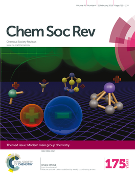 Reactive P-Block Cations Stabilized by Weakly Coordinating Anions Chem Soc Rev