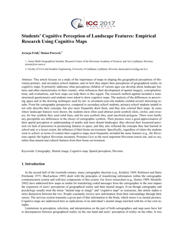 Students' Cognitive Perception of Landscape Features: Empirical Research Using Cognitive Maps