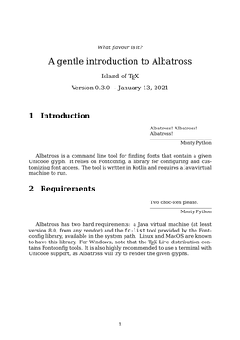 A Gentle Introduction to Albatross