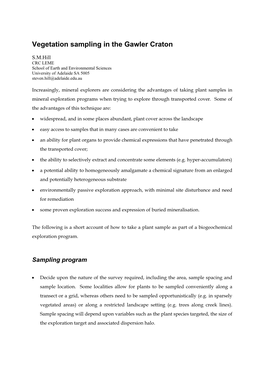Vegetation Sampling in the Gawler Craton