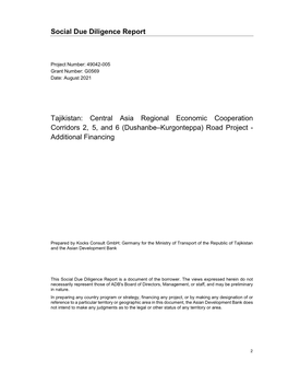 49042-005: Central Asia Regional Economic Cooperation Corridors 2