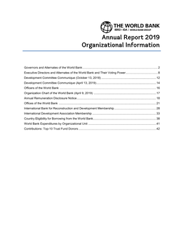 Annual Report 2019 Organizational Information