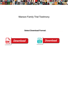 Manson Family Trial Testimony