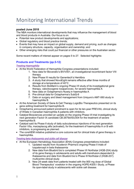 June 2018 Monitoring International Trends