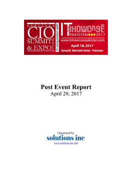 Post Event Report April 29, 2017