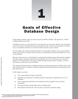 Goals of Effective Database Design