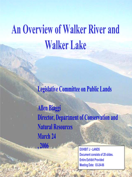 An Overview of Walker River and Walker Lake