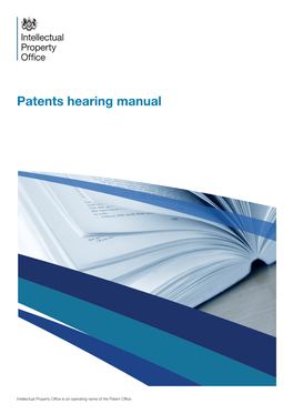 Patents Hearing Manual