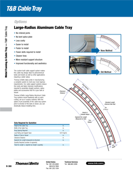 Large-Radius Aluminum Cable Tray Systems Mount Flawlessly with No Extra Cutting, Set-Up Oror Surplussurplus Material