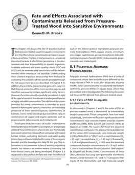 Fate and Effects Associated with Contaminants Released from Pressure