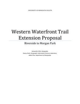 Western Waterfront Trail Extension Proposal Riverside to Morgan Park