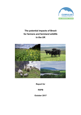 The Potential Impacts of Brexit for Farmers and Farmland Wildlife in the UK