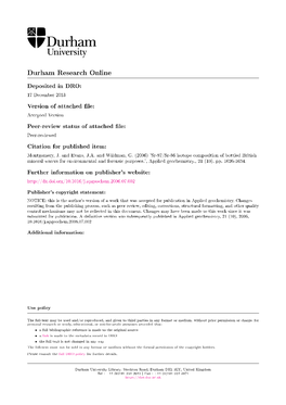 Sr Isotope Composition of Bottled British Mineral Waters for Environmental and Forensic Purposes