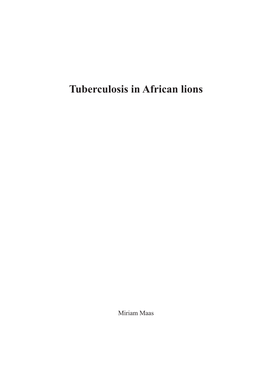 Tuberculosis in African Lions