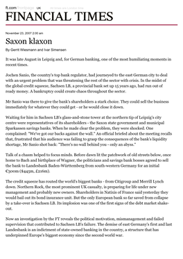 Saxon Klaxon by Gerrit Wiesmann and Ivar Simensen