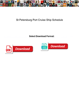St Petersburg Port Cruise Ship Schedule