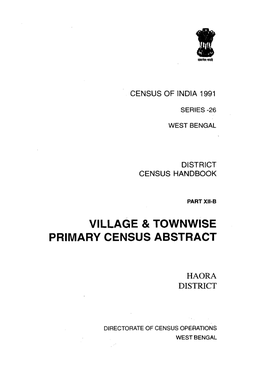 Village & Townwise Primary Census Abstract