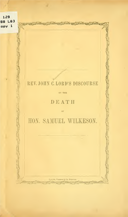 The Valiant Man : a Discourse on the Death of the Hon. Samuel Wilkeson
