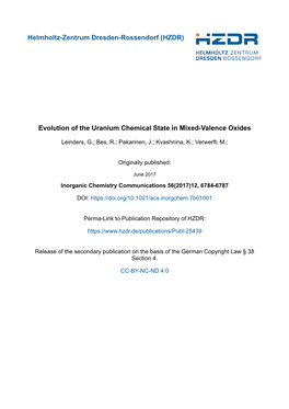 Evolution of the Uranium Chemical State in Mixed-Valence Oxides