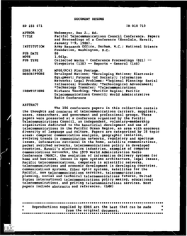 DOCUMENT RESUME ED 233 671 AUTHOR Wedemeyer, Dan J., Ed