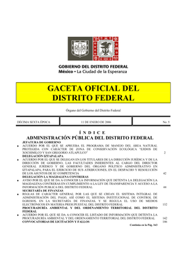 Gaceta Oficial Del Distrito Federal