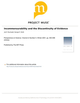 Incommensurability and the Discontinuity of Evidence