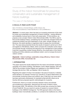 Study of the Indoor Microclimate for Preventive Conservation and Sustainable Management of Historic Buildings the Case of Villa Barbaro, Maser