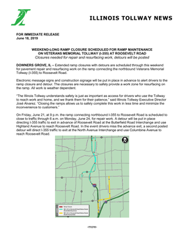 Closures Needed for Repair and Resurfacing Work, Detours Will Be Posted