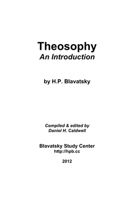 Theosophy an Introduction by HPB.Pdf