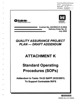 Attachment K, Standard Operating