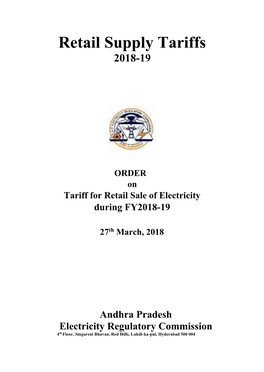 Tariff Order for the Year 2018-2019