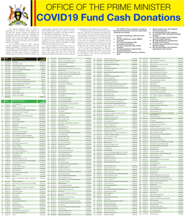 COVID19 Fund Cash Donations