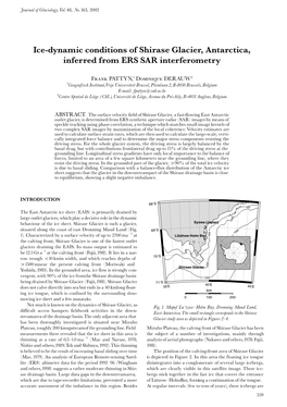 Ice-Dynamic Conditions of Shirase Glacier, Antarctica, Inferred from ERS SAR Interferometry