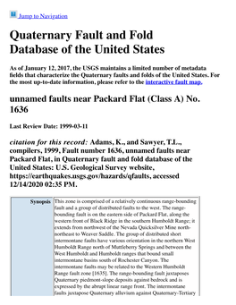 Quaternary Fault and Fold Database of the United States