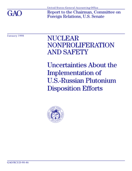 RCED-98-46 Nuclear Nonproliferation and Safety B-278690